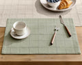 ZeeMart Linen Checked Farmhouse Placemats Set of 6, Seeding Green 13x19in by ZEEMARTONLINE