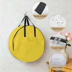 24 Inch Round Storage Bag 1 Pack,Minimalist Solid Pure Yellow Waterproof Wreath Storage Container with Handles&Zipper Unadorned Single Color Art Closet Organizer Bags Garland Box - Image 5