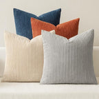 MIULEE Soft Corduroy Decorative Throw Pillow Covers Blue-Yellow 20x20 by MIULEE