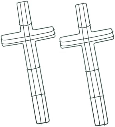 2 Pack 24Inch Wire Wreath Frame,Cross Shaped Wreath Form for Crafts by JStnana