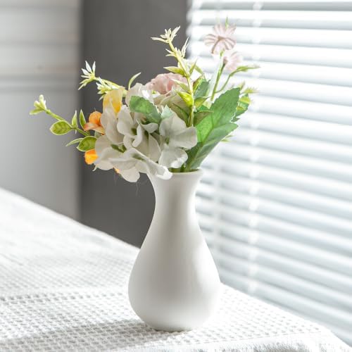 Tanvecle Ceramic Bud Vase Set of 10, White Small Flower Vases for Decor - Image 6