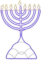 Northlight LED Lighted Hanukkah Rope Light Menorah 4.5' Blue/Clear Lights - Image 3