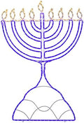 Northlight LED Lighted Hanukkah Rope Light Menorah 4.5' Blue/Clear Lights by Northlight