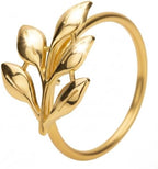 100 Pcs Gold Napkin Rings Bulk Delicate Napkin Holder for Dining Wedding Party Banquet Table Decroration Christmas and Daily Use - Gold Leaf - Image 2