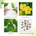 BLEUM CADE Artificial Hanging Flowers for Outdoors, 4pcs Fake Hanging Plants Pothos Vines with Yellow Flowers for Wall Home Living Room Indoor Outdoor Decor (No Baskets) - Image 7