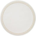 Bodrum Pearls Round Embroidered Placemats Set of 4 – 15" Elegant Table Mats for Dining, Weddings & Special Occasions, Decorative, Wipe-Clean Vinyl Placemats, Antique White/Gold by Unknown
