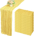 35x120 Inch Light Yellow Cheesecloth Table Runner Wedding Party Decor by Fivenl