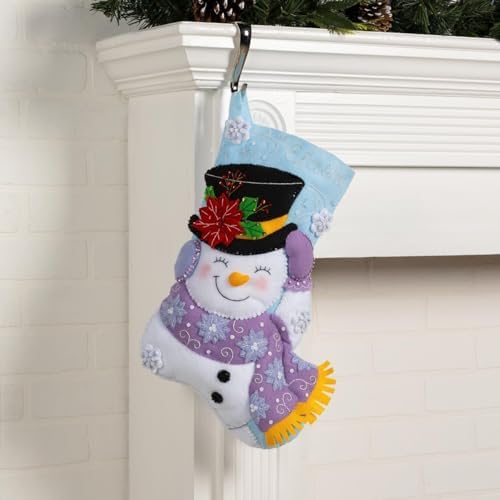 Bucilla Felt Applique 18" Stocking Making Kit, Jolly Top Hat, Perfect for DIY Arts and Crafts, 89615E - Image 3