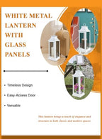 Serene Spaces Living Hurricane Lanterns with Clear Glass Panels, Perfect for Home Decor, Parties & Events, Table Top Or Hanging Lantern for Indoor & Outdoor, 7.5" Square & 19" Tall - Image 6