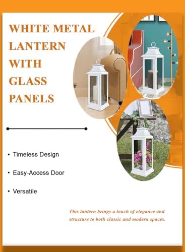 Serene Spaces Living Hurricane Lanterns with Clear Glass Panels, Perfect for Home Decor, Parties & Events, Table Top Or Hanging Lantern for Indoor & Outdoor, 7.5" Square & 19" Tall - Image 6