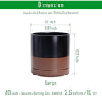 D'vine Dev 10 Inch Ceramic Planter Pot, Black/Tan, 94-O-E-7 - Image 3