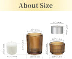 Hewory Glass Tealight Candle Holder: 24 PCS Brown Votive Candle Holders - Image 2