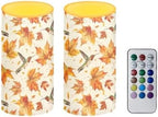 Fall Candles Battery Operated Flameless Candles with Remote and Timer Maple Leaf Hummingbird Electric Candles LED Flickering Candles for Home Farmhouse Room Bedroom Holiday Decorations - Image 2