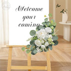 Odouzy Artificial Wedding Arch Flowers for Wedding Sign,Set of 2 for Wedding Welcome Ceremony Sign,Faux Floral Swags,Wedding, Banquet and Reception Backdrop Floral Decoration (White) - Image 4