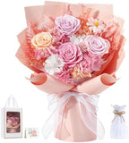 Lewondr Preserved Flowers Bouquet, Pink Roses Forever Flowers for Delivery by Lewondr