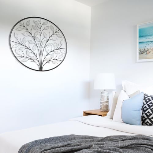 ALICE HOUSE Metal Wall Art with Shell Leaves, 26" Tree Wall Sculpture, Wall Decor for Living Room, Dining Room, Bedroom, Entryway AL4101 - Image 5