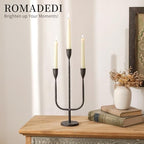 Romadedi Candelabra Balck Candlestick Holders: Taper Candle Holders Metal Tall Vintage Candle Holders Christmas Iron for Table Centerpiece Antique Decor Fireplace Decorative Mantle - Image 6