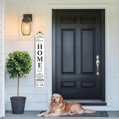 Personalized Welcome Sign for Front Door, Custom Welcome Sign for Porch Outdoor Welcome Home Decorations, 48"x8" PVC Sign (Design 25) - Image 7