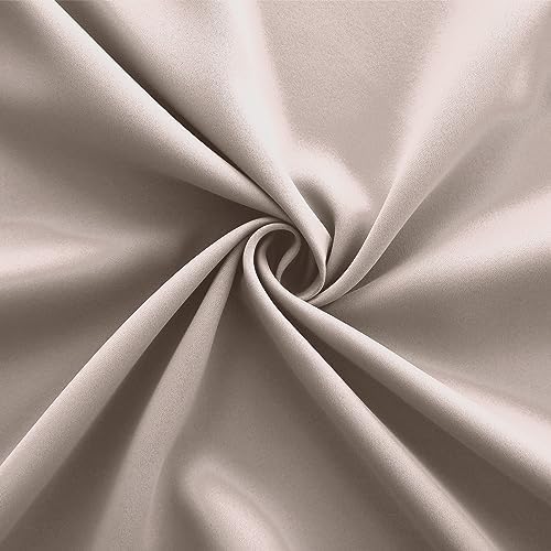 KOUFALL Tan Blackout Curtains for Bedroom,2 Panels Black Out Warm Dark Beige Mushroom Curtain Drapes for Living Room,90 Inch Long - Image 5