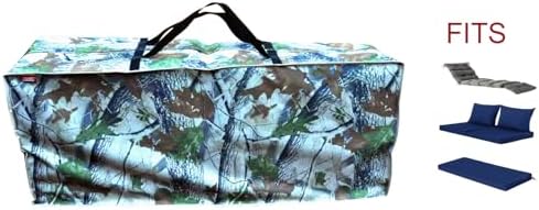 Outdoor Rectangular Cushion/Cover Storage Bag, Protective Zippered Storage Bags with Handles, 60"X20"X28" Leaf - Image 3