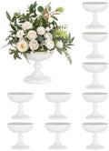 NUPTIO White Compote Vase for Centerpiece, 7.95" Tall, 10 Pcs by Nuptio