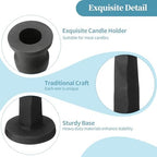 Heavy Duty Cast Iron Black Candlestick Holders Set of 3,Tall Taper Candle Holders,Table Vintage Decor Centerpiece Candle Holders for Fireplace Party Dining Home - Image 2