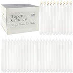 100-Pack White Taper Candles - 10 Inch 8-Hour Burn Time Dinner Candles, Smokeless Dripless Unscented for Wedding, Party, Home Decor | Bulk Household Candles for Candlesticks & Centerpieces - Image 2