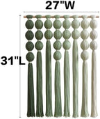 IOWER Macrame Wall Hanging Green Boho Fiber Art Wall Decor 27" W*31" L - Image 5
