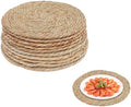 40Pcs Round Placemats Bulk Plate Chargers Set, 11.81in Woven Placemat Rustic Braided Straw Rattan Charger Natural Cattail Place Mat for Wedding Party Table Single Tableware Use (40pcs) by CeRaBuRET