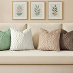 decorUhome Faux Fur Soft Light Khaki Throw Pillow Covers 26x26 Set of 2 - Image 4