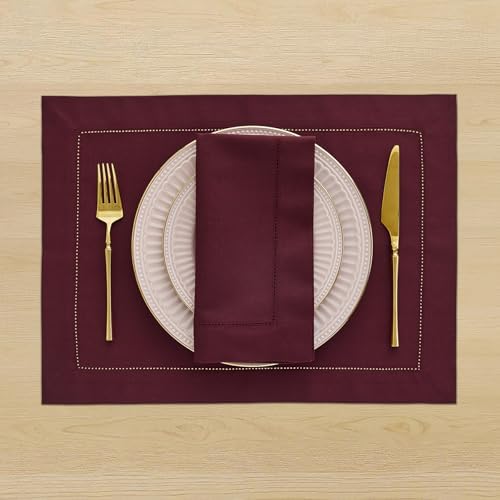 Solino Home Cotton Linen Cloth Dinner Napkins Wine, 20 x 20 in, Set of 4 - Image 2