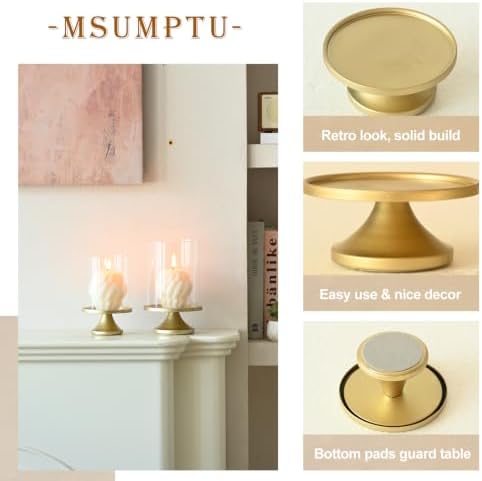 Set of 2 Vintage Gold Candle Holders, Candle Sticks Holder Decor, Modern Decorative Tapered Candlestick Holders Centerpiece for Dining Table Centerpiece, Wedding, Party Decor - Image 4
