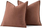 MIULEE Decorative Linen Pillow Covers 20x20 Inch Rust Red - Image 7