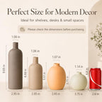 Ceramic Vase Set of 4 – Handmade Modern Minimalist Vases for Dried or Fresh Flowers, Matte Decorative Neutral Vases for Living Room, Table, Shelf & Entryway - Image 3