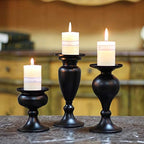Sziqiqi Pillar Candle Holders Set of 3 Black for Table Mantle Fireplace Decor Modern Farmhouse Home Decor - Image 3
