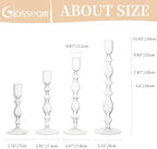 Glasseam Glass Tapered Candlestick Holders, 4Pcs Tall Taper for Table Decor - Image 5