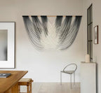 Jakalin Macrame Wall Hanging Black Ombre Dip-Dyed Fiber Decor 59" Wx33 L - Image 5