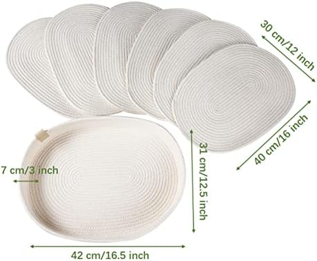 Oval Cotton Rope Placemat Set (7, Warm Ivory) - Image 6