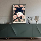 Chinese Lunar Year of the Pig Art Print – Oriental Home Decor with Generous Diligent Compassionate Sociable Pink Peony Pattern Zodiac Wall Decor 12X18 in Wrapped Framed - Image 4