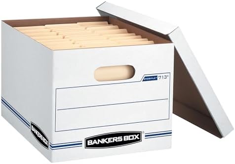 Bankers Box 12-Pack Basic-Duty File Storage Box with Lid, Letter/Legal - Image 6