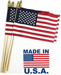 GIFTEXPRESS 12-Pack, Proudly MADE IN U.S.A. 8x12 Inch Spearhead Handheld American Stick Flags/Grave marker American Flags/USA Stick Flag (12) by GIFTEXPRESS