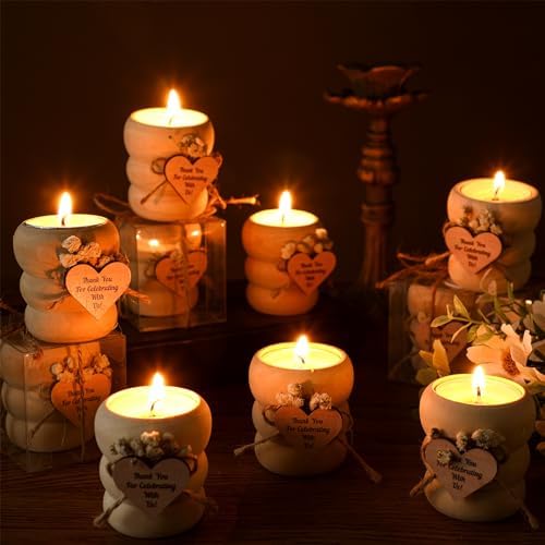 MTLEE 16 Pack Wooden Tealight Candle Holder Kit Guest Gifts, Boho - Image 6