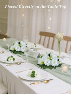 BLOSMON White Flowers for Wedding Centerpieces: 10 Pcs, 15 Faux Silk Roses - Image 2
