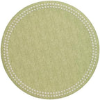 Bodrum Pearls Round Embroidered Placemats Set of 4 – 15" Elegant Table Mats for Dining, Weddings & Special Occasions, Decorative, Wipe-Clean Vinyl Placemats, Fern/White by Unknown