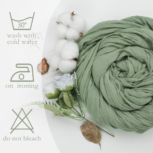 16 Pack Sage Green Cheesecloth Table Runner 23 x 120 Inch 10Ft - Image 4