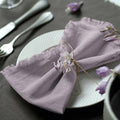 Handmade Cloth Napkins 100% Cotton Napkins with Fringe，Delicate Handmade Cloth Napkins for Dinners, Parties, Weddings and More，18 x 18 Inch Set of 12 - Lavender by Ayuzawa