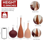 Relexome Ceramic Vase Set of 3 Neutral Vases Home Decor Modern Minimalist Decorative Vase Matte Ribbed Vases for Centerpieces Living Room Shelf Entryway Table Decor Brown - Image 2
