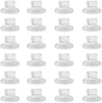 ZQXJWF Clear Glass Taper Candle Holders Set, Round Base Design, Elegant Dining Table Decor, for Table Centerpiece Wedding Party Advent Christmas Home Decorations(24, Clear) by Unknown