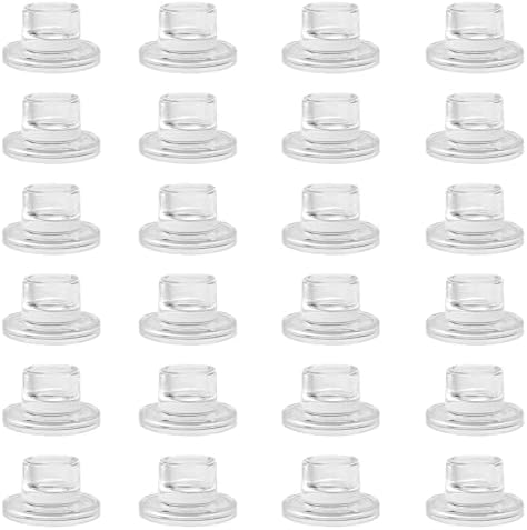 ZQXJWF Clear Glass Taper Candle Holders Set, Round Base Design, Elegant Dining Table Decor, for Table Centerpiece Wedding Party Advent Christmas Home Decorations(24, Clear) by Unknown