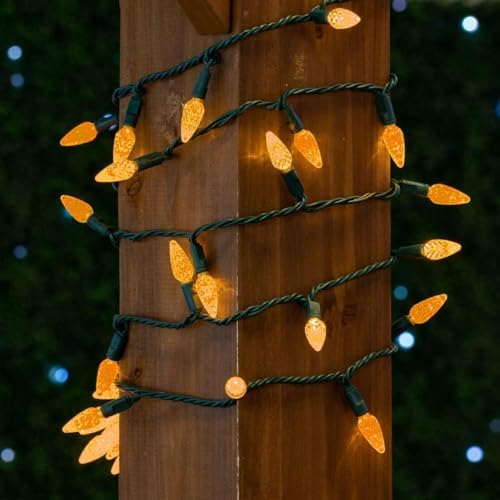Novelty Lights 24FT 70 LED C6 Orange Halloween Lights, Green Wire - Image 3